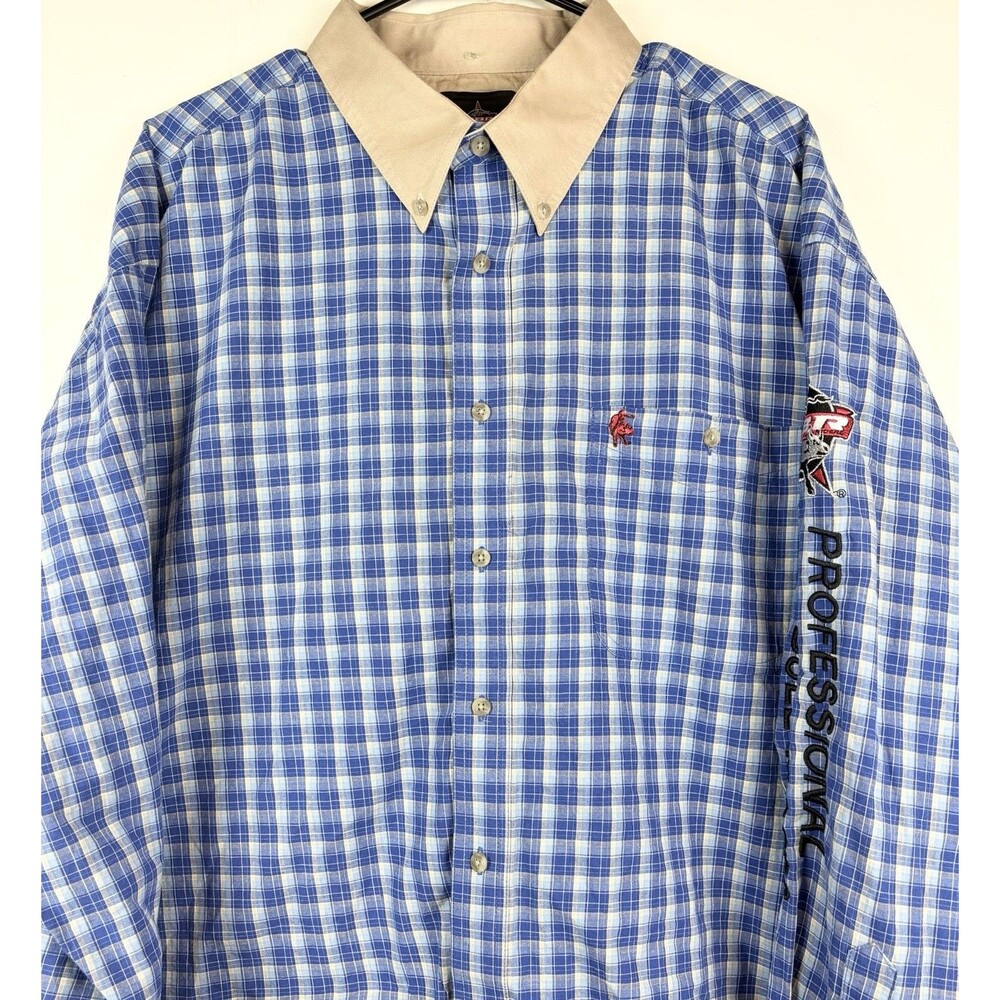 Wrangler Professional Bull Riders PBR Men XXL 2XL  Button Down Long Sleeve Shirt